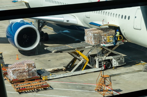 Cargo being loaded onto an airplane for international shipping guide