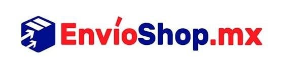 EnvioShop.mx logo with blue box design and red and blue text